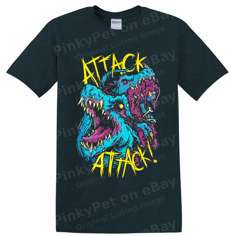Attack Attack Metalcore Monster Graphic T Shirt Neon Horror Music Fan Art Tee