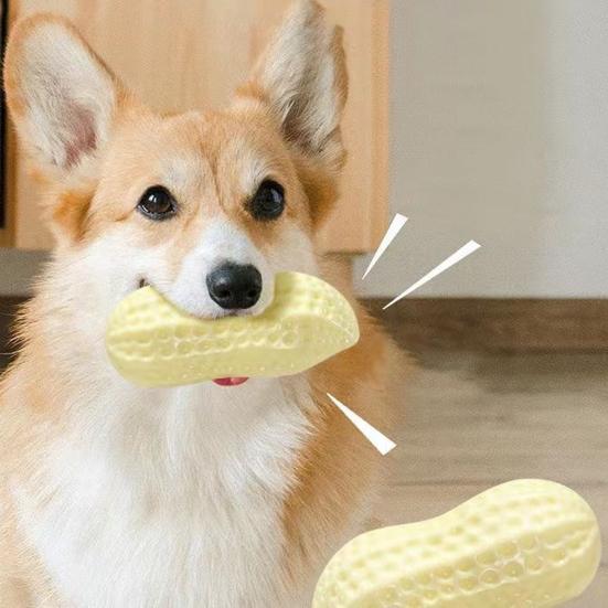 Juguete Chirriante de Cacahuete para Perro Juguete Seguro para la Dentición de Cachorros Juguete Masticable para Perros Juguete de Limpieza Dental para Perros Grandes Pequeños Medianos
