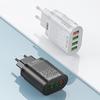 VAORLO 3A Charging Port Fast Charger 4 USB Port LED Light Quickly Charge EU US Plug 48W Charging