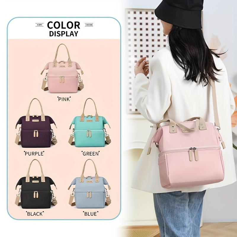 Stylish Large Capacity Insulated Lunch Bag, Casual Fashion Storage Pouch, Keeps Warm and Cold, Suitable for Work, Camping, Non Food Contact