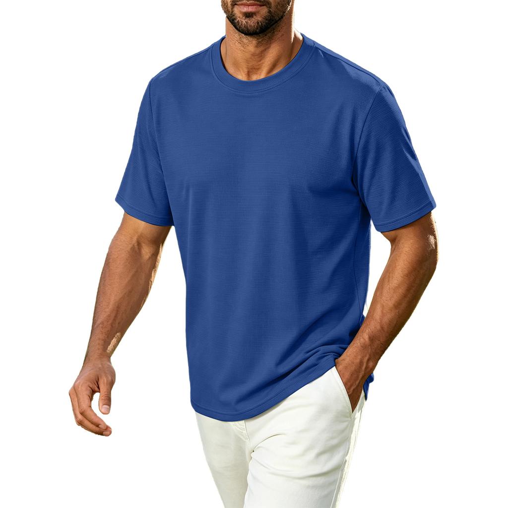 Men's Casual Crew Neck T-Shirt Breathable Quick Dry Short Sleeve Athletic Top Lightweight Comfortable Fit