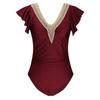 Sexy Damen Spitze Tief ausgeschnitten Einteiler Badeanzug Rüschen Badebekleidung Damen Badeanzug Damen Strandmode Outdoor Body