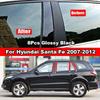 8Pcs Car Window Door Column BC Pillar Post Cover Trim For Hyundai Santa Fe CM 2007-2012 Glossy Black PC Material Sticker