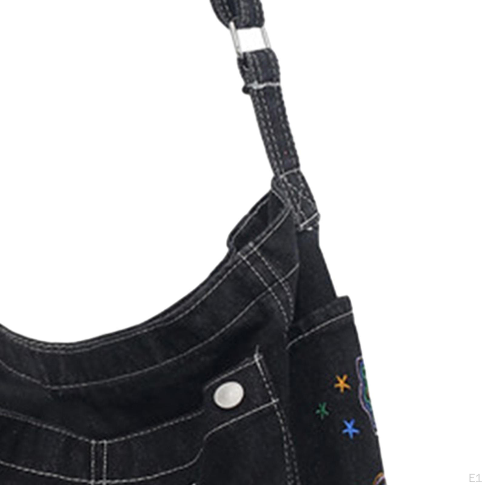 Джинсовая сумка через плечо Стильная сумка-тоут на молнии для путешествий в отпуск — фото 4