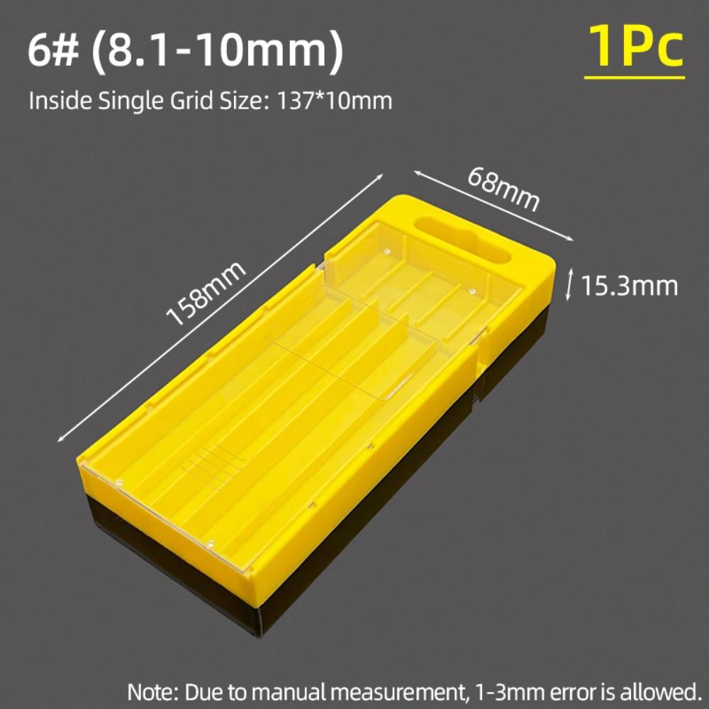 1Pcs Plastic Drill Bits Storage Box Pull-out Multi-gauge Tool Parts Storage Case 5/10 Grids Hardware Tool Box