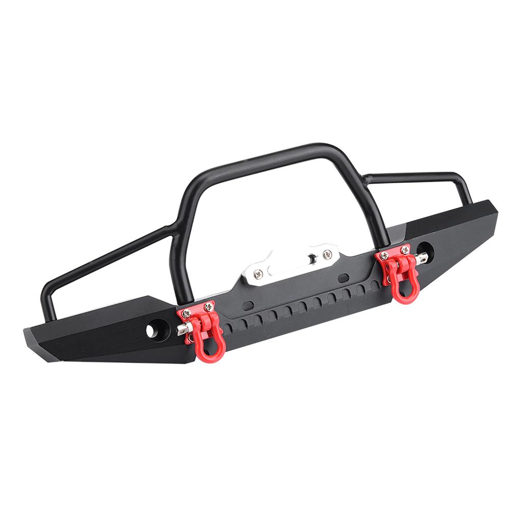 1 10 RC Crawler Metal Front Bumper LED Light for Traxxas TRX 4 SCX10II 90046 Car (Flat)