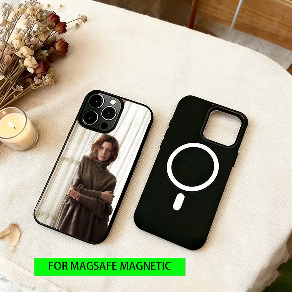 

Anne Hathaway Phone Case For iPhone17,16,15,14,13,12,11 Plus,Pro Magnetic with Magsafe Wireless Charging iPhone14ProMax