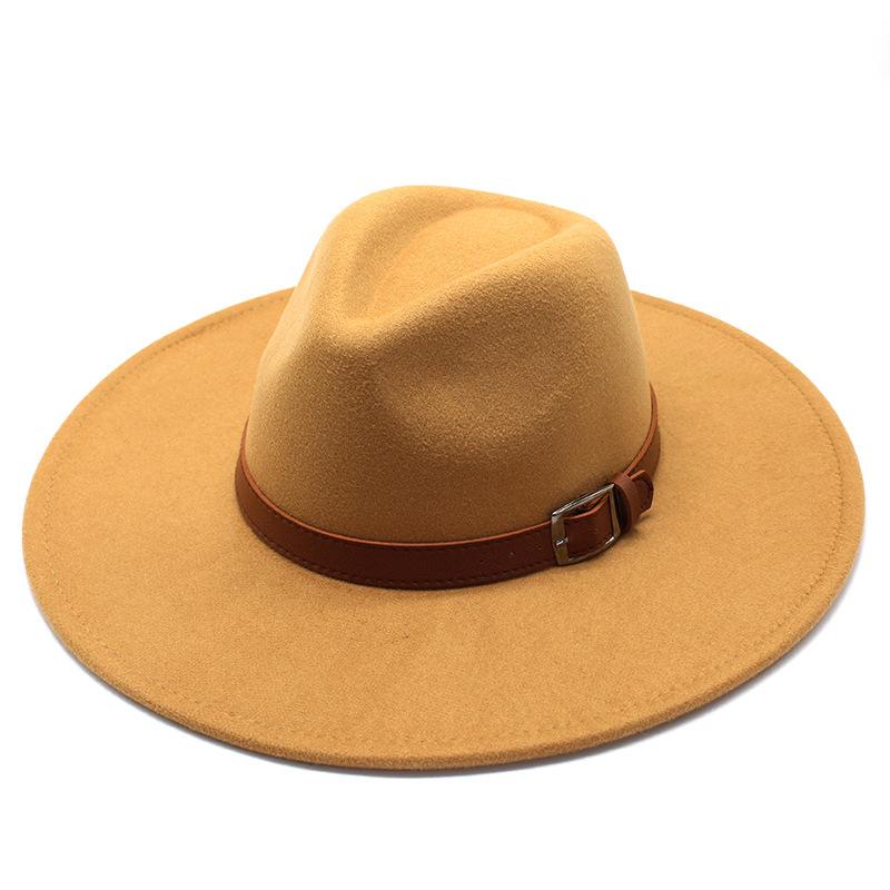 Wool 9.5Cm Big-Brimmed Jazz Top Hat, Men'S And Women'S Peach Heart Top, White Top Hat, Felt Hat