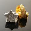 Europäischer und Amerikanischer Beliebter Retro Pentagramm Ring mit Zirkonia an allen Seiten, Hip Hop Herren Trendiger Champion Ring