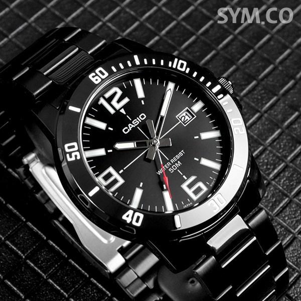 Casio Ceas de scafandru pentru bărbați cu design cromat negru maro din metal