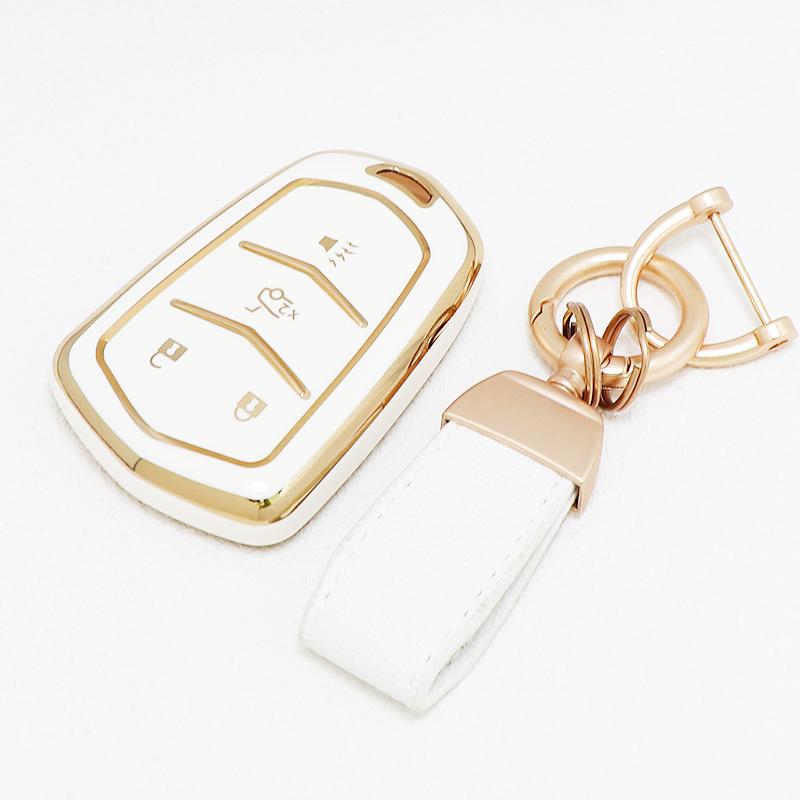 4 Buttons Tpu Keyless Car Key Cover Case Auto Keychain For Cadillac Escalade Esv Xt5 Xt4 Xt6 Ct5 Ct6 Ct4 Xts Accessories