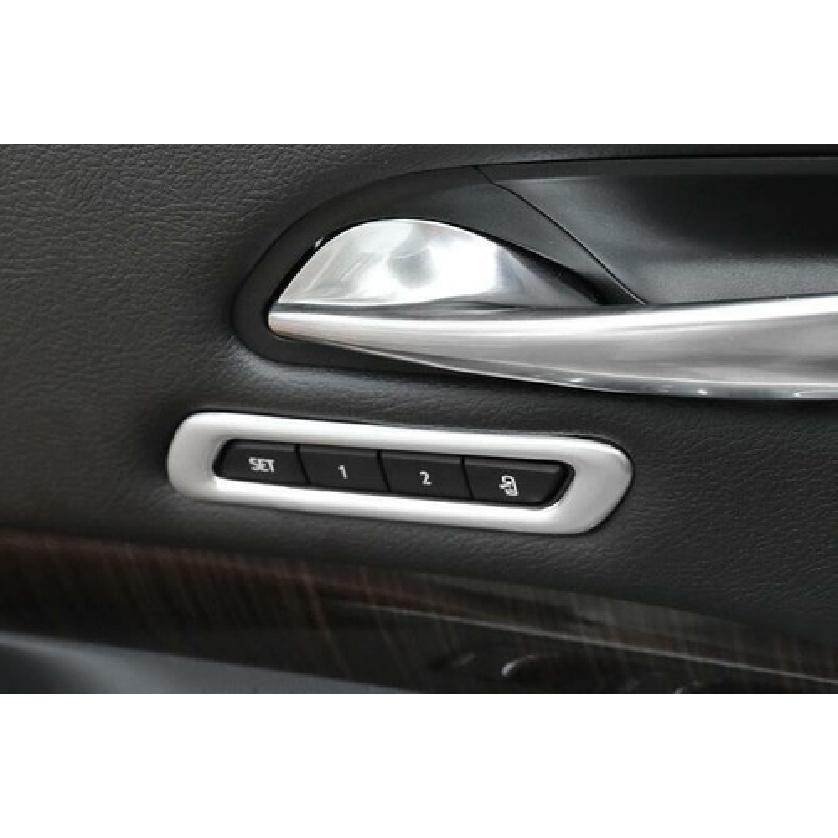For Cadillac XT5 2017- Matte Silver Seat Memory Button Frame Cover Trim 1PCS