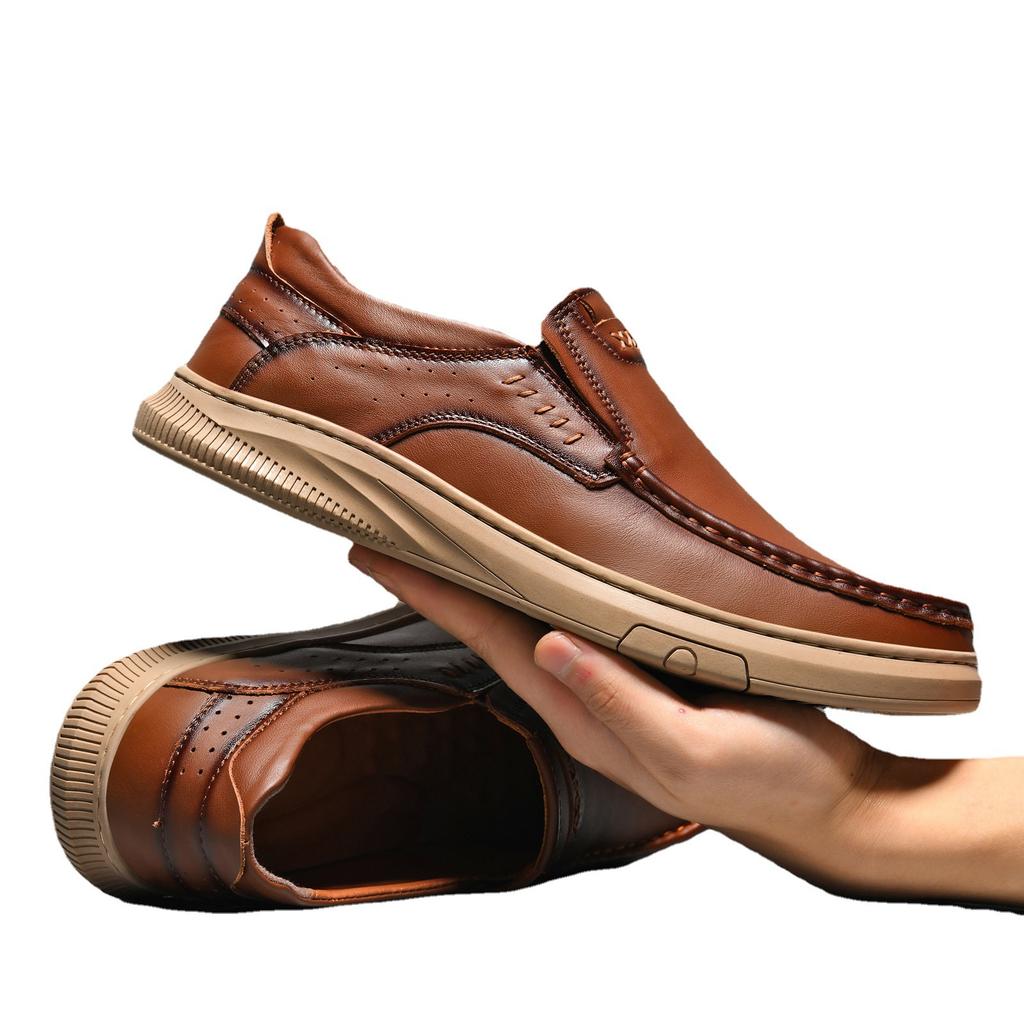 Spring and Summer Casual Men's Shoes Trendy Shoes One Pedal Leather Live Broadcast Lazy Shoes Driving Shoes Trendy Casual Shoes