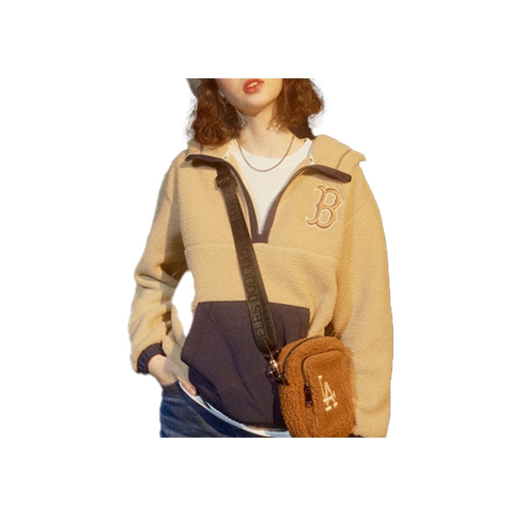 New MLB Velvet Jackets Unisex Ecru 31HDF2061-43B