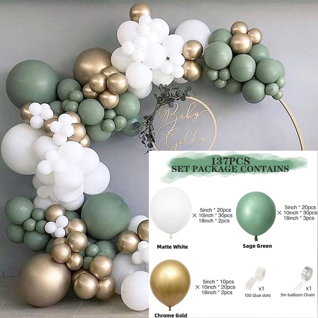 Jungle Green Birthday Arrangement Balloon Chain Package Festive Wreath Arch Party Decoration