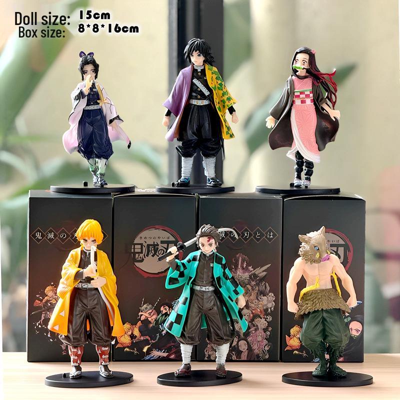 Demon Slayer Großes Anime-Figuren-Set: Tanjiro, Zenitsu, Nezuko, Giyu Modellspielzeug