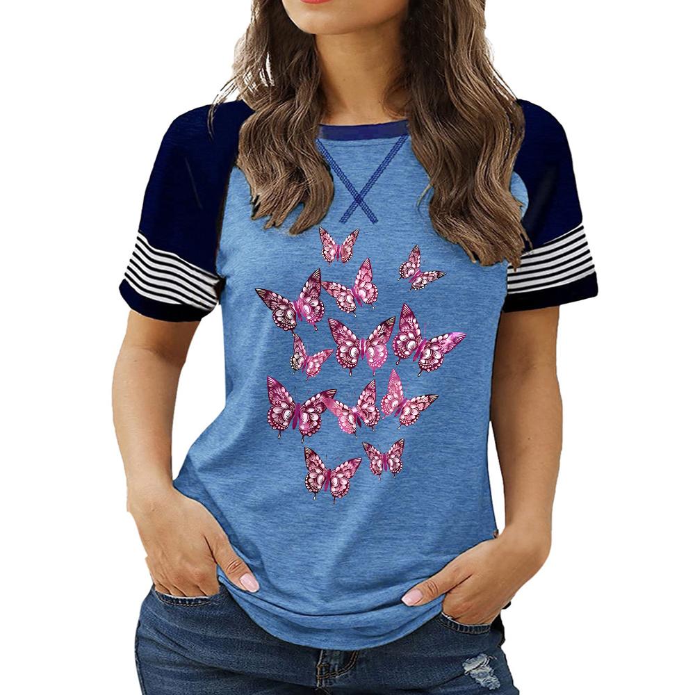 Plus Size Women's New Arrivals: Round Neck Short Sleeve Top with Floral Print for Summer