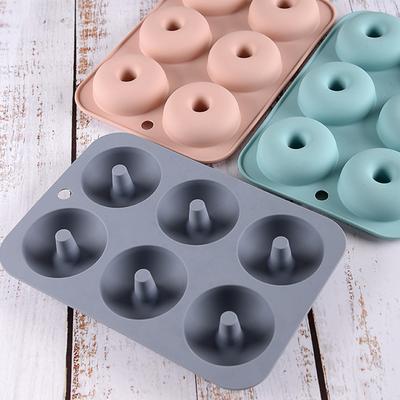 Praktisches hitzebeständiges DIY-Backwerkzeug, leichte 6-Loch-Silikon-Donut-Form, Backform, Küchenbedarf, Donut-Form