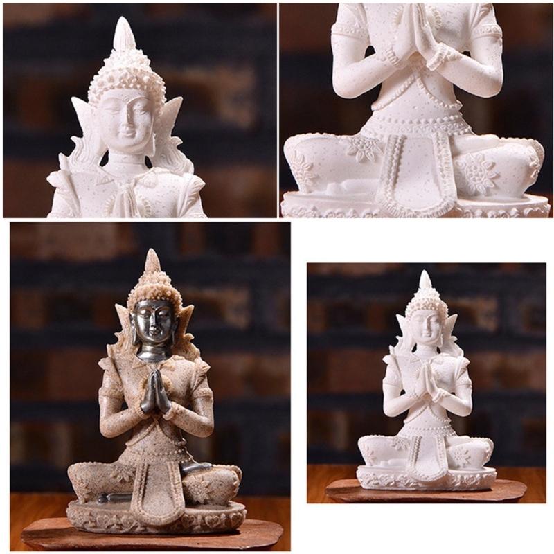 Resin Buddhist Statue Figurine Meditating Statue Sculpture Statue Home Decors Indoor Display Buddhist Statue