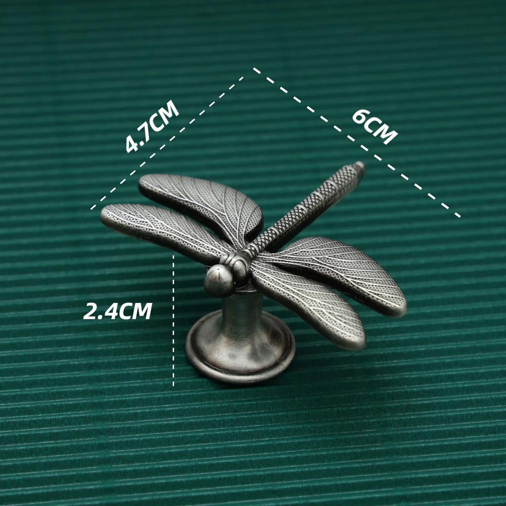 Copper Color Drawer Knobs Dragonfly-shaped Dresser Knobs Furniture Handles Insect Cabinet Pull Handles for Cabinets and Drawers