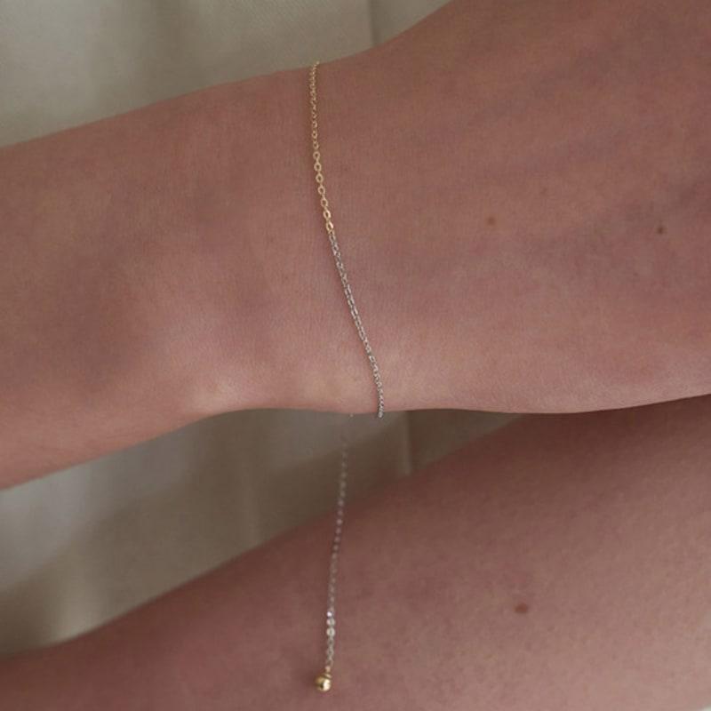 

OR D`OR [14K] Two-tone Chain Bracelet 14K GOLD
