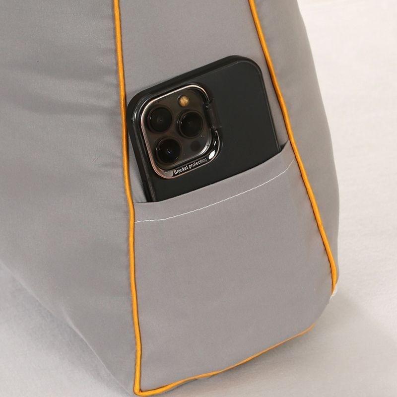 2025 Großes Dreieckiges Nachttischkissen - Rückenlehnenkissen für mobile Nutzung, Tatami-Stil, Weich, Abnehmbar & Waschbar für Schlafzimmer oder Sofa