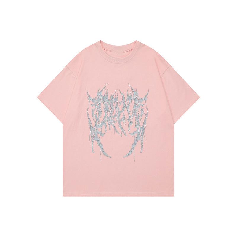 Vintage Y2K Cotton Tshirt Harajuku Aesthetics Graphic Print Rock Hip Hop Short Sleeve Tshirts Loose Grunge Goth Loose Punk Top