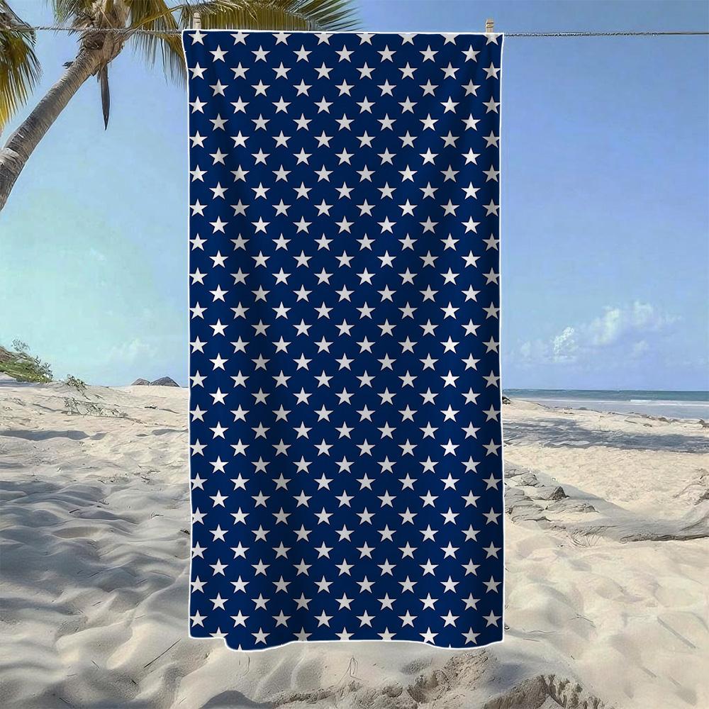 

Red-Blue Retro Pattern Beach Towel, Soft Quick-Drying, Perfect For Portable Outdoor Travel, Swimming, Camping And Summer Beach W30*H60(CM)