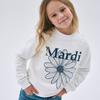 [mardimercredi] Kids Flowermardi Pearl Embellished Sweatshirt - White Navy