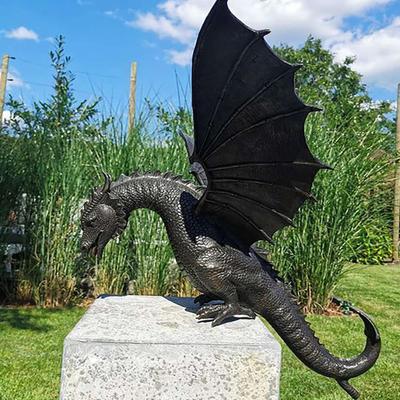 Garden Dragon Statue Fountain Dragon Ornament Resin Water Fture Sculpture for Home Garden Decoration