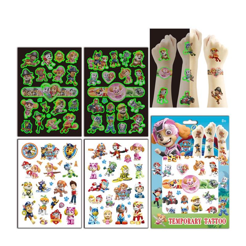 Paw Patrol Child Temporary Tattoo Stickers PAW Patrol Luminous Tattoo Stickers Paw Sticker Award Stickers Periphery Party Favors