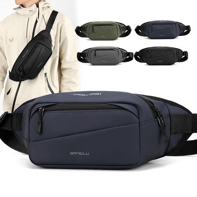 Geantă de talie pentru bărbați, geantă de piept pentru exterior, geantă sport crossbody, geantă de telefon mobil impermeabilă