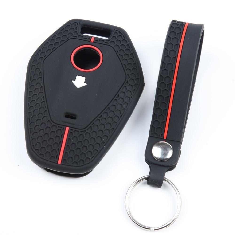 Key Shell Cover for bmw with Keychain Anti-Scratch Guard Shockproof Protection Soft Grip Texture Responsive Button Touch Dust Resistant Cover