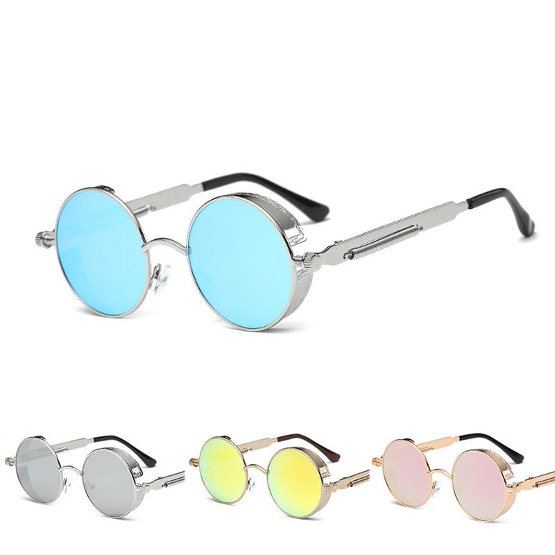 Sluneční brýle Super Vogue Steampunk Módní Pánské Dámské Kovové Kulaté Zrcadlové Vintage