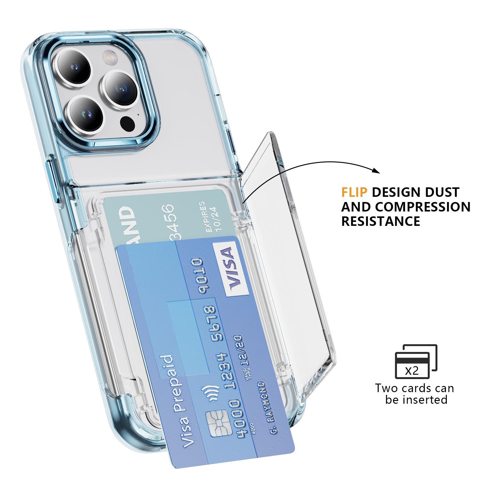 

Applicable To IPhone15 Card Bag Mobile Phone Case 16Pro Junfan Card Bag 13 Crystal Transparent Scratch-proof Integrated Bracket X Anti-fall Case Apple 7G/8G universal
