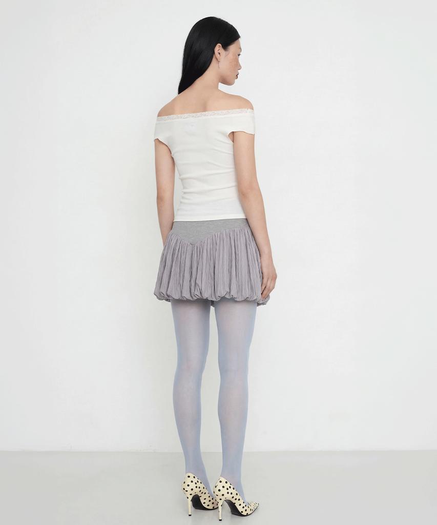 SETSETSET Square Lace Top Ivory