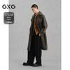 GXG Men's Wool Blend Double-Breasted Longline Coat