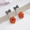 Retro Design Crystal Bow Earrings S111 Silver Needle One Two Wear Personality Versatile Sweet Temperament Earrings