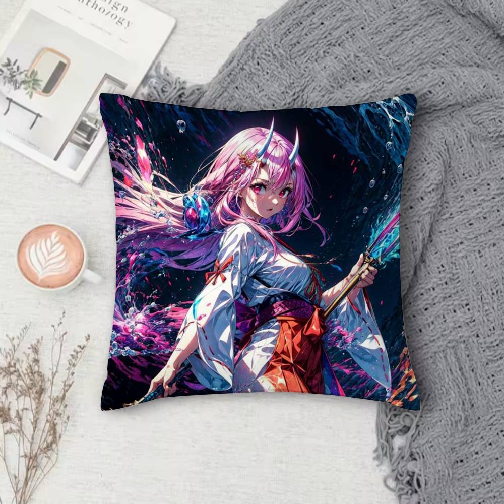 T-Tensura Double-Sided Printed Square Pillow Cover Decorative Cushion Cover For Sofa Bedroom Bedside