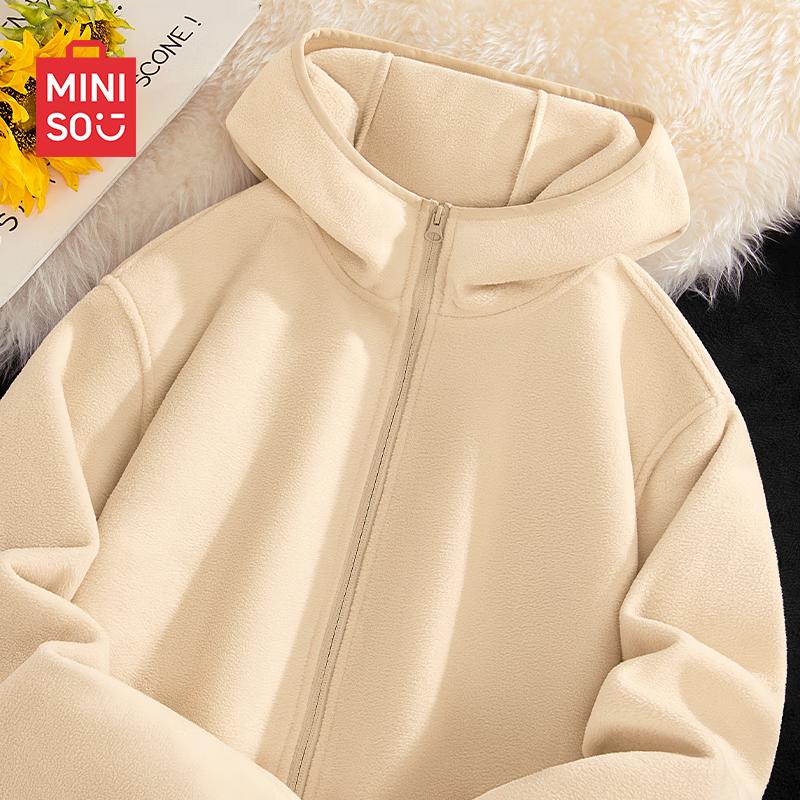 MINISO Herren Kapuzenjacke mit schwerem Fleece-Futter