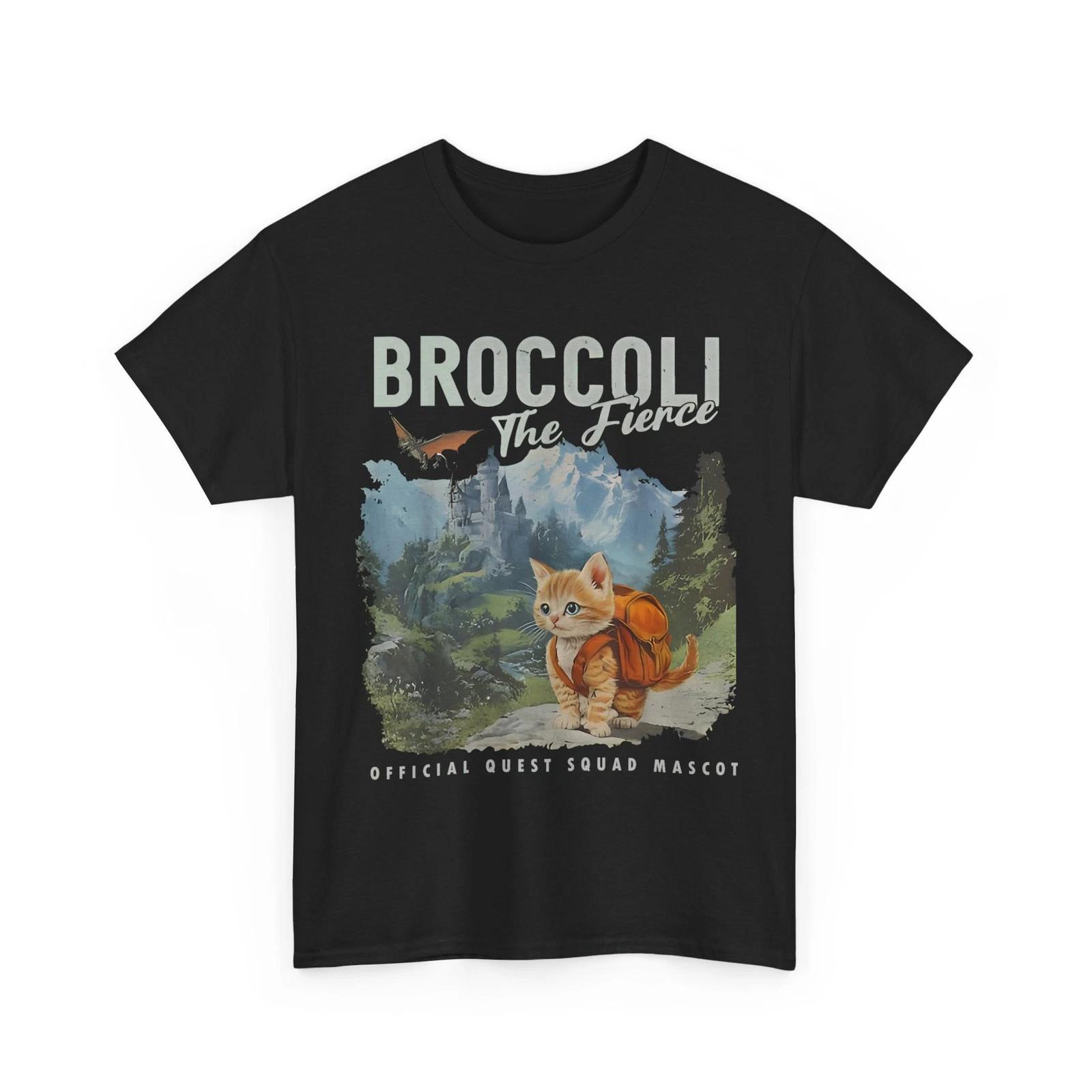 Broccoli the Fierce Quest Fantasy Squad Broccoli Cat Cute T shirt M