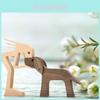 Wooden Dog Family Decor Figurine With Modern Minimalist Design For Home Office