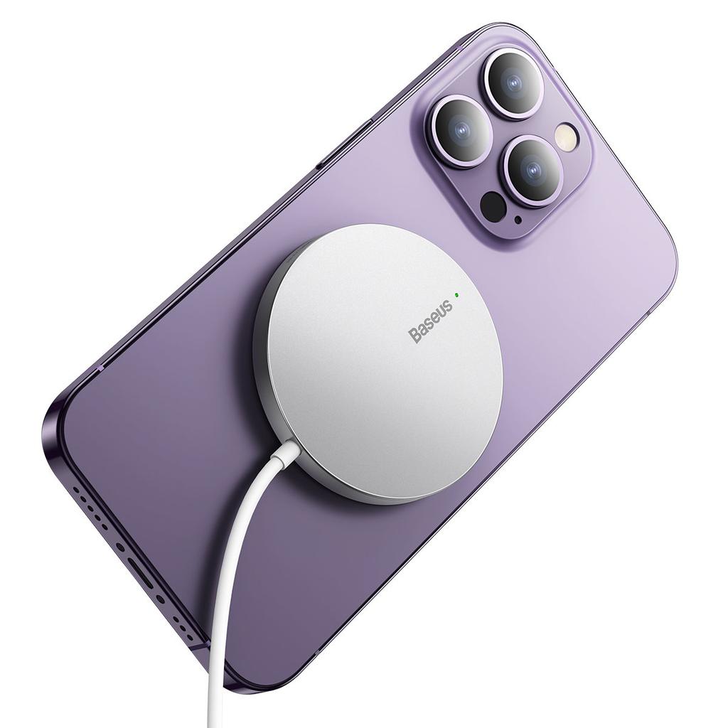 MagSafe Simple Mini3 15W Silver Small Inductive Phone Charger