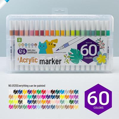 Dakepinchuang 60-Farben Wasserdichtes Acryl Graffiti Marker Set für Studenten - Weiche Spitze