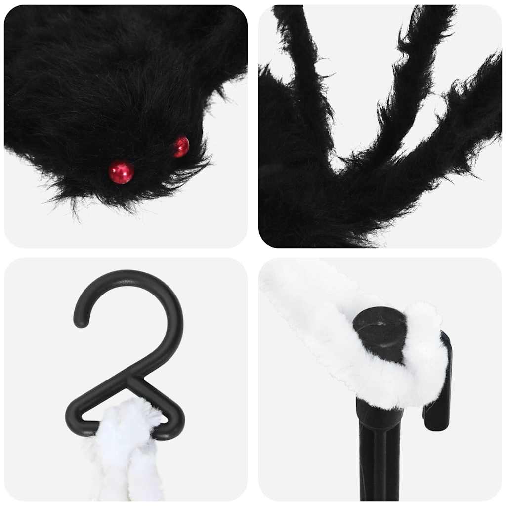 Halloween Spider Decoration with Nets 4 Pcs Black and White