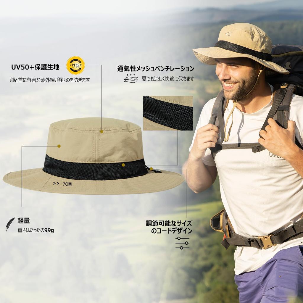 Safari Hat Mesh Adventure Hat Foldable Boonie Hat Stylish Fishing Hat Fishing Military Hat Sun Hat Hat Removable Chin Strap Spring Summer Autumn Wide