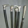 Set of 5 Wooden Walking Sticks Silver Handle Walking Stick Set Hiking Sticks Mixed Lot Set