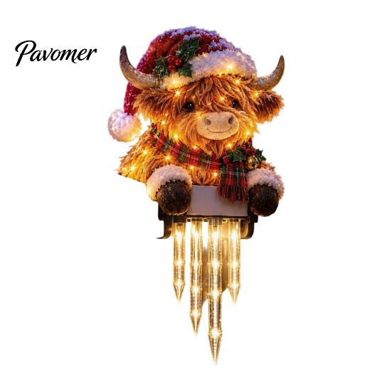 Christmas Lighted Garland Accents Winter Glow Snowman Icicle Light Decor, Outdoor Decorations, Hanging Wonderland Entrance Trim LED Holiday Lights for