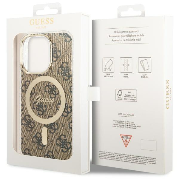 Etui do iPhone 14 Pro Guess MagSafe Brązowe