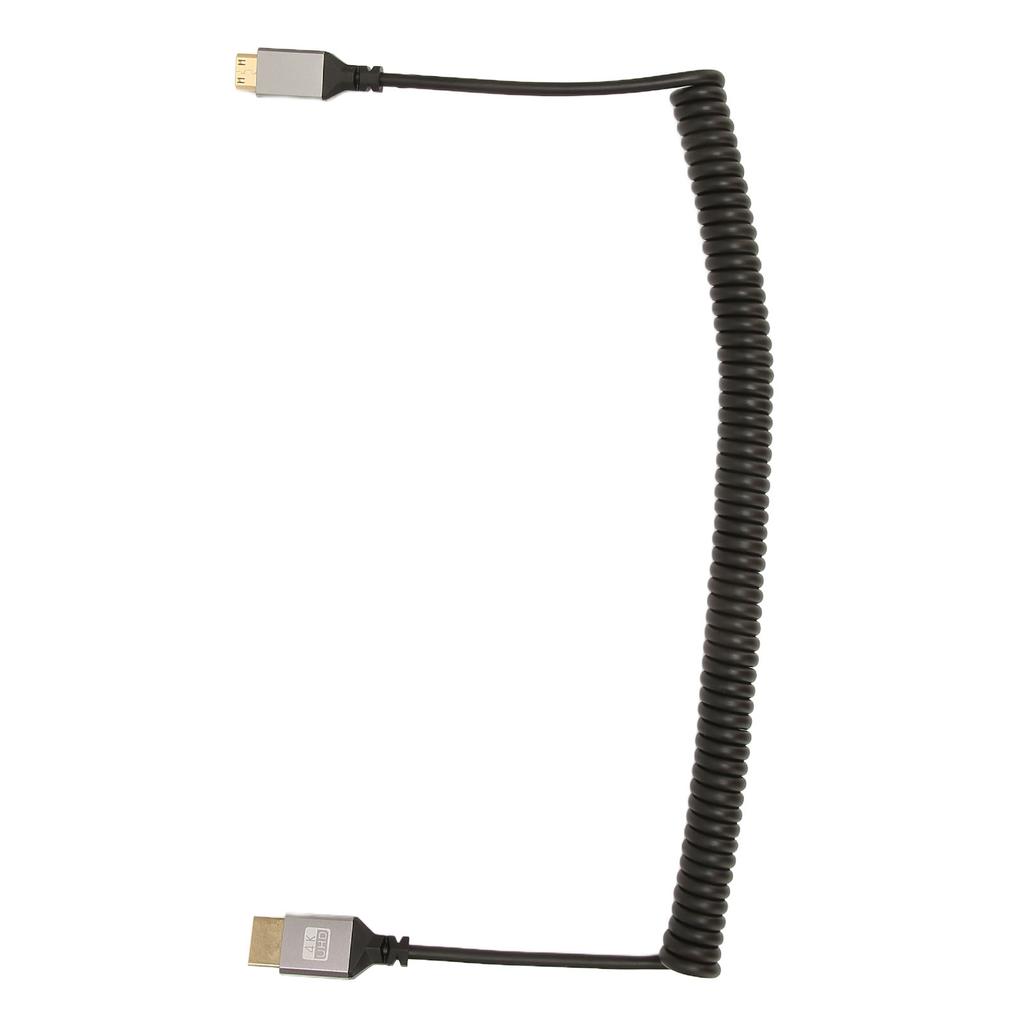 Mini HD Multimedia Interface Spring Adapter Cable 4K 60Hz 18 Gbps Extension Cable for Tablet Camera TV Monitor Mini